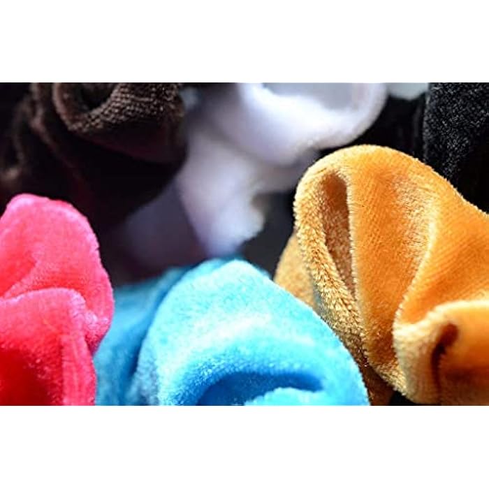 KaLaiXing Elastic Velvet Bobble Hair Scrunchy Bands Ponytail Holder -Set of 12 Pieces - Image 3